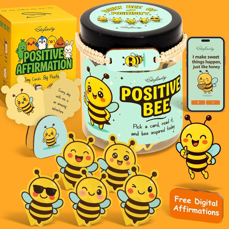 STOFINITY Emotional Support Bee Gifts For Women - Positive Gifts For Coworkers Friend, Daily Affirmation Cards For Women Men, Teacher Appreciation Gift For Christmas, Cute Bee Stuff For Birthday - Image 1